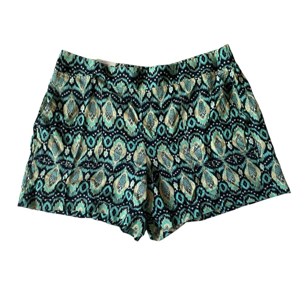 NWT Womens Wildfox Shorts, XL, Turquoise, Black, Cream colored